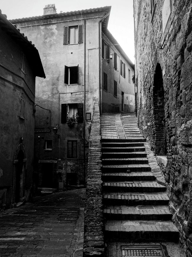 Perugia Gasse Schwarz-Weiß